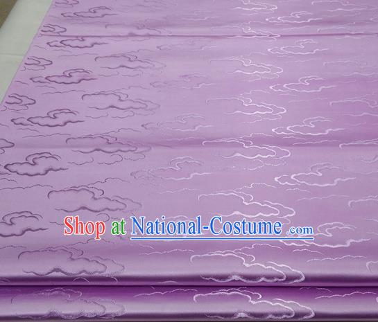 Chinese Traditional Tang Suit Royal Clouds Pattern Pink Brocade Satin Fabric Material Classical Silk Fabric