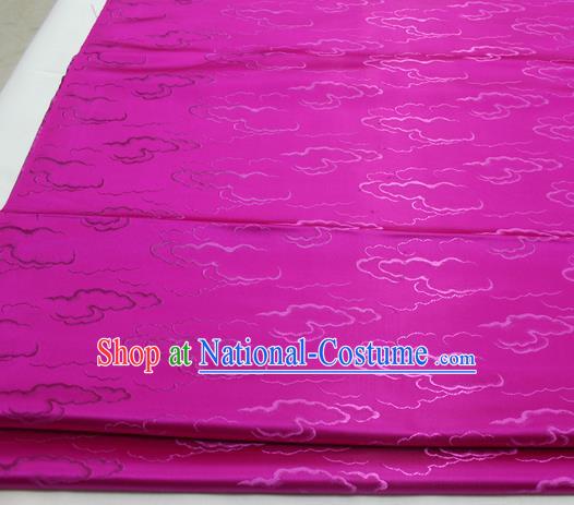 Chinese Traditional Tang Suit Royal Clouds Pattern Rosy Brocade Satin Fabric Material Classical Silk Fabric