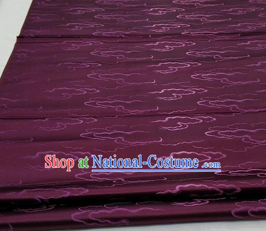 Chinese Traditional Tang Suit Royal Clouds Pattern Amaranth Brocade Satin Fabric Material Classical Silk Fabric