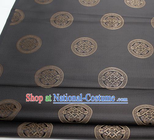 Chinese Traditional Tang Suit Fabric Royal Lucky Pattern Deep Grey Brocade Material Hanfu Classical Satin Silk Fabric