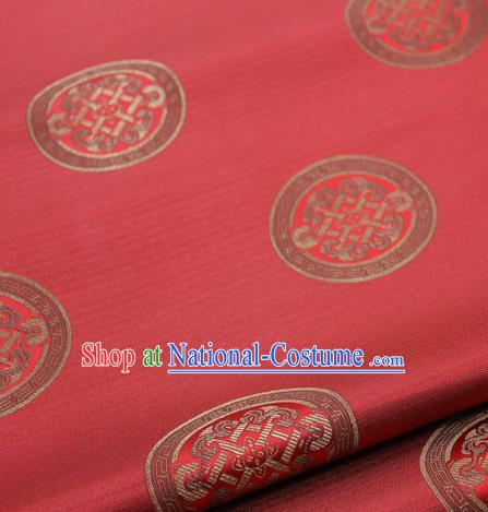 Chinese Traditional Tang Suit Fabric Royal Lucky Pattern Red Brocade Material Hanfu Classical Satin Silk Fabric