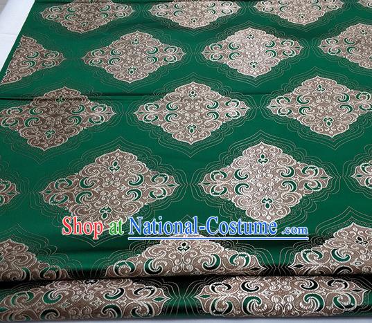 Chinese Traditional Tang Suit Green Brocade Royal Pattern Satin Fabric Material Classical Silk Fabric