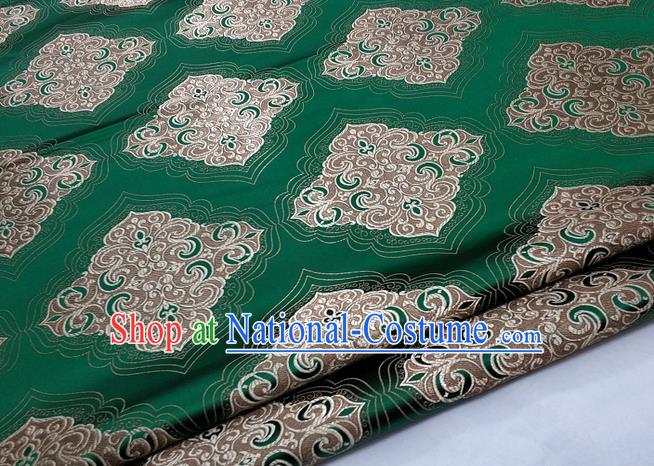 Chinese Traditional Tang Suit Green Brocade Royal Pattern Satin Fabric Material Classical Silk Fabric