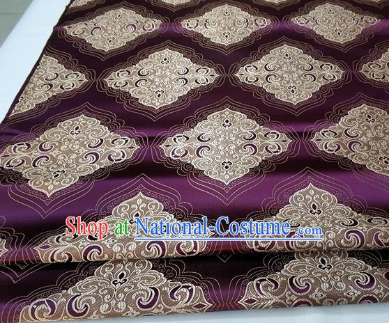 Chinese Traditional Tang Suit Purple Brocade Royal Pattern Satin Fabric Material Classical Silk Fabric