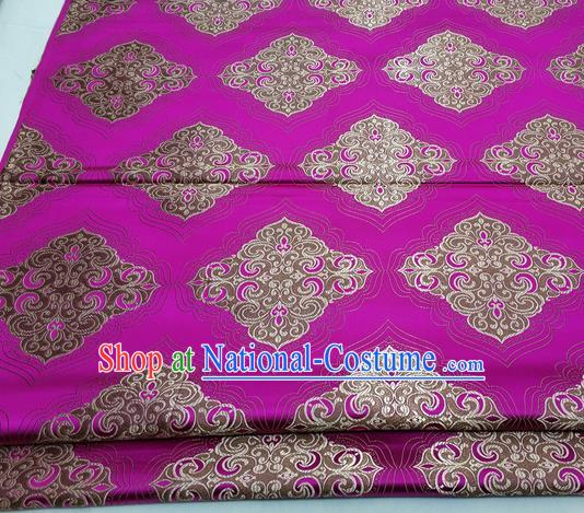 Chinese Traditional Tang Suit Rosy Brocade Royal Pattern Satin Fabric Material Classical Silk Fabric