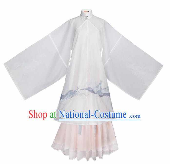 Chinese Traditional Ancient Nobility Dowager Embroidered Hanfu Dress Ming Dynasty Imperial Consort Historical Costume for Women