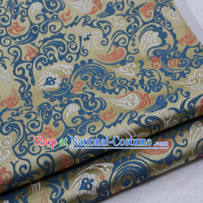 Asian Chinese Traditional Tang Suit Royal Pattern Golden Brocade Satin Fabric Material Classical Silk Fabric