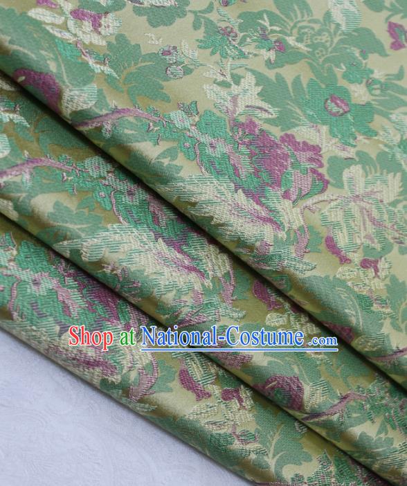 Asian Chinese Traditional Tang Suit Royal Pattern Green Brocade Satin Fabric Material Classical Silk Fabric