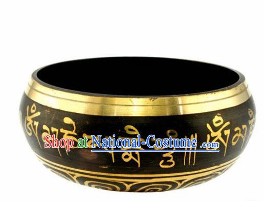 Chinese Traditional Feng Shui Items Buddhism Copper Sanskrit Bowl Buddhist Decoration