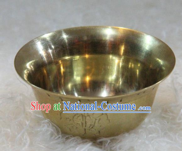 Chinese Traditional Buddhism Copper Bowl Feng Shui Items Vajrayana Buddhist Decoration