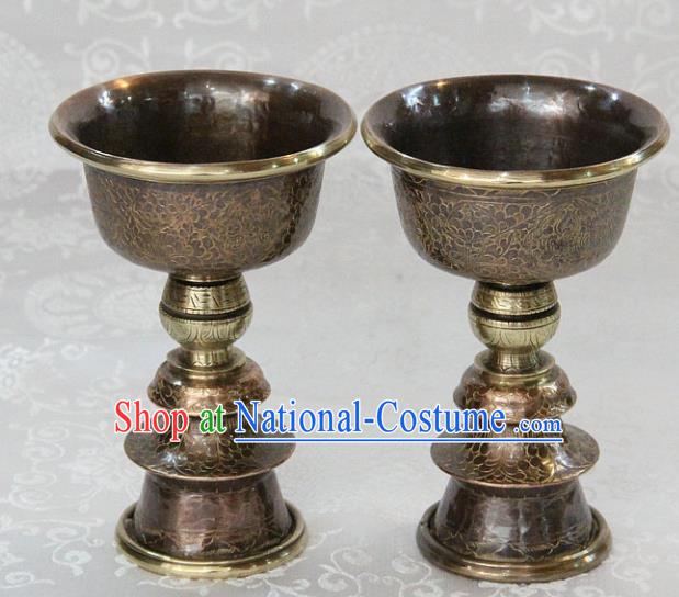 Chinese Traditional Buddhism Copper Candelabrum Feng Shui Items Vajrayana Buddhist Decoration