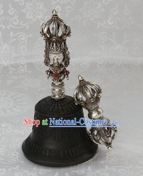 Chinese Traditional Feng Shui Items Copper Bell Buddhism Vajra Pestle Buddhist Musical Instrument