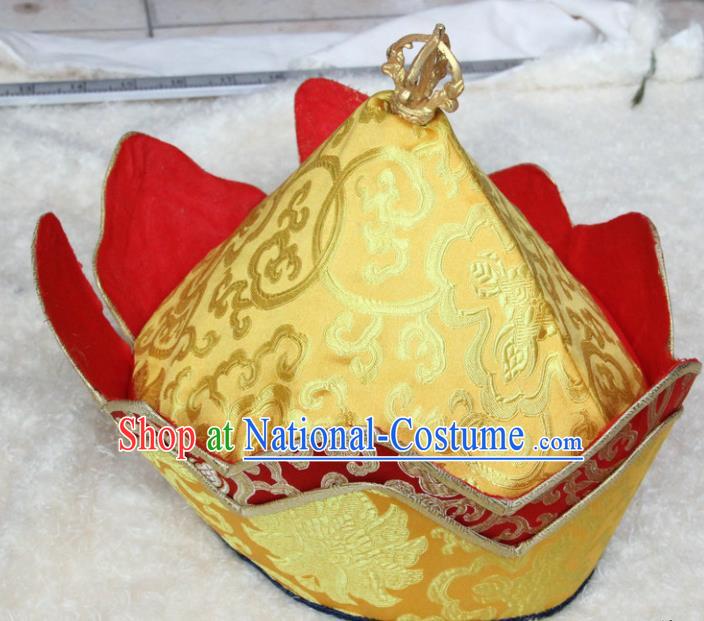 Chinese Traditional Buddhist Brocade Hat Tibetan Buddhism Hutukta Hat