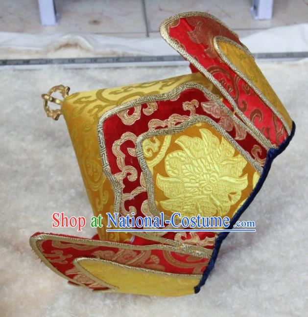 Chinese Traditional Buddhist Brocade Hat Tibetan Buddhism Hutukta Hat