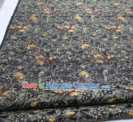 Asian Chinese Traditional Royal Pattern Black Brocade Tang Suit Satin Fabric Material Classical Silk Fabric