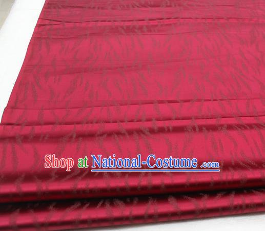 Asian Chinese Traditional Classical Pattern Wine Red Brocade Tang Suit Satin Fabric Material Classical Silk Fabric