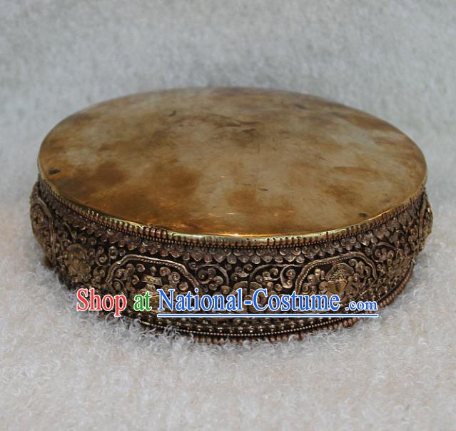 Chinese Traditional Buddhist Copper Tray Buddha Teaboard Decoration Tibetan Buddhism Feng Shui Items