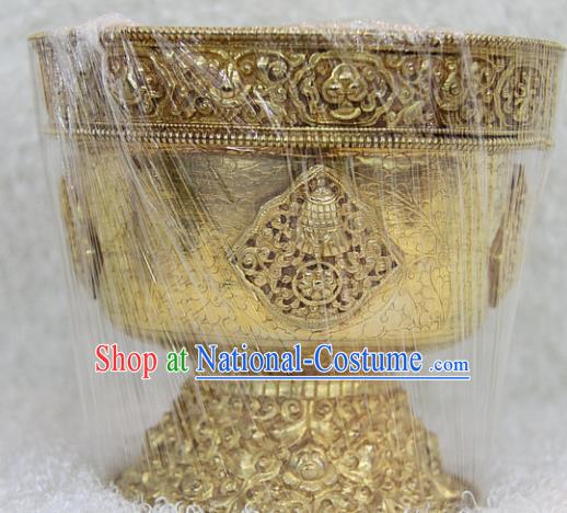 Chinese Traditional Buddhist Offersacrifice Brass Bowl Buddha Cup Decoration Tibetan Buddhism Feng Shui Items