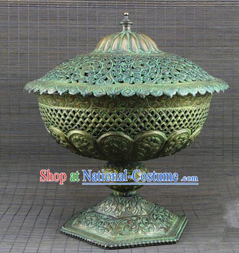 Chinese Traditional Buddhist Censer Buddha Brass Incense Burner Decoration Tibetan Buddhism Feng Shui Items