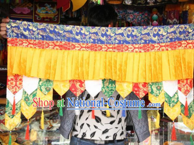 Chinese Traditional Buddhist Temple Brocade Purdah Curtain Tibetan Buddhism Portiere Decoration