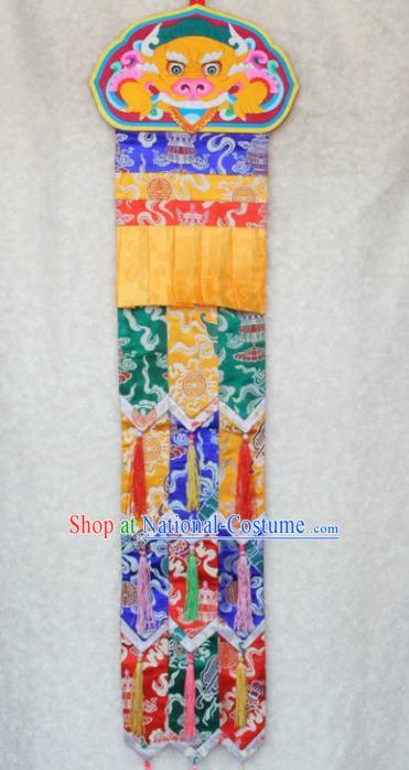 Chinese Traditional Buddhist Temple Brocade Streamer Tibetan Buddhism Portiere Decoration