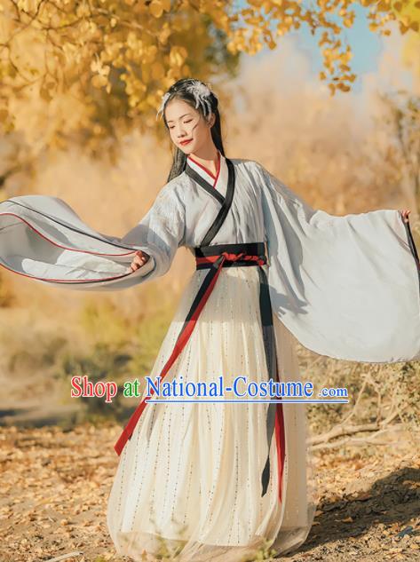 Chinese Traditional Ancient Princess Hanfu Dress Jin Dynasty Imperial Consort Embroidered Historical Costume for Women