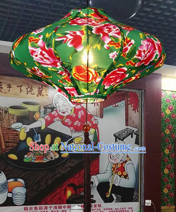 Chinese Traditional Green Palace Lantern Handmade New Year Lanterns Hanging Lamp