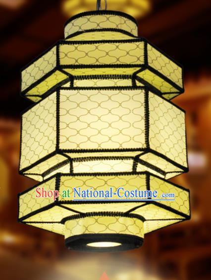 Chinese Traditional Yellow Palace Lantern Handmade New Year Lanterns Hanging Lamp