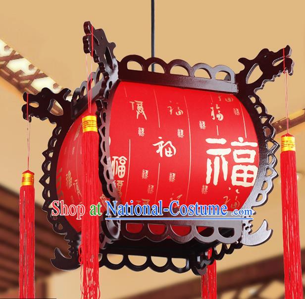 Chinese Traditional New Year Red Palace Lantern Handmade Hanging Lanterns Ceiling Lamp