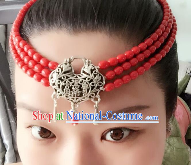 Chinese Mongolian Ethnic Tassel Hair Accessories Traditional Mongol Nationality Folk Dance Headband for Kids