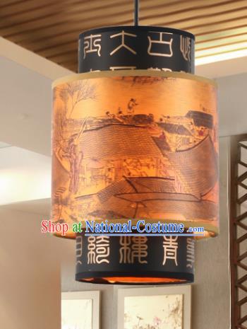 Chinese Traditional Yellow Ceiling Palace Lantern Handmade New Year Classical Lanterns Hanging Lamp