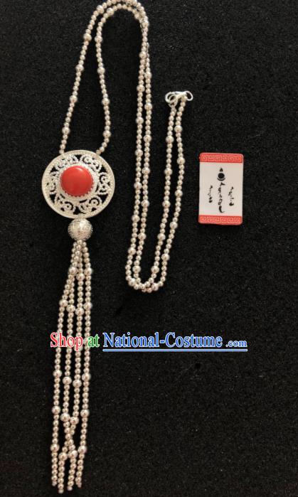 Traditional Chinese Mongol Nationality Tassel Necklet Accessories Mongolian Ethnic Necklace for Women