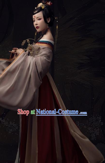 Chinese Ancient Imperial Concubine Hanfu Dress Traditional Tang Dynasty Imperial Consort Historical Costume for Women