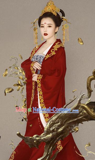 Chinese Ancient Imperial Empress Hanfu Dress Traditional Tang Dynasty Court Queen Historical Costume for Women