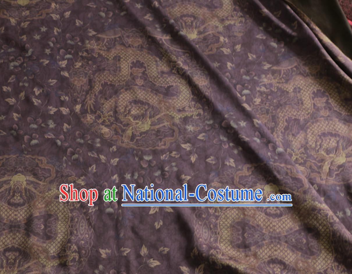 Classic Royal 100% Pure Silk Round Dragon Pattern Fabric Chinese Traditional Silk Fabrics