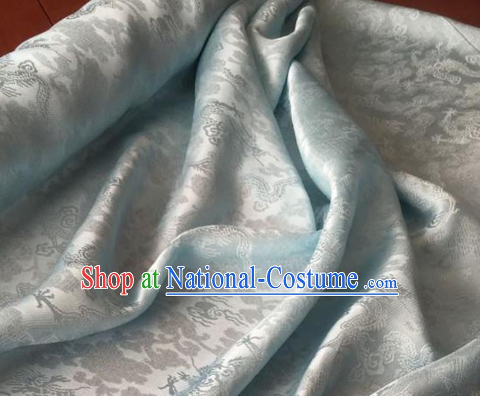 Classic Royal 100% Pure Silk Round Dragon Pattern Fabric Chinese Traditional Silk Fabrics