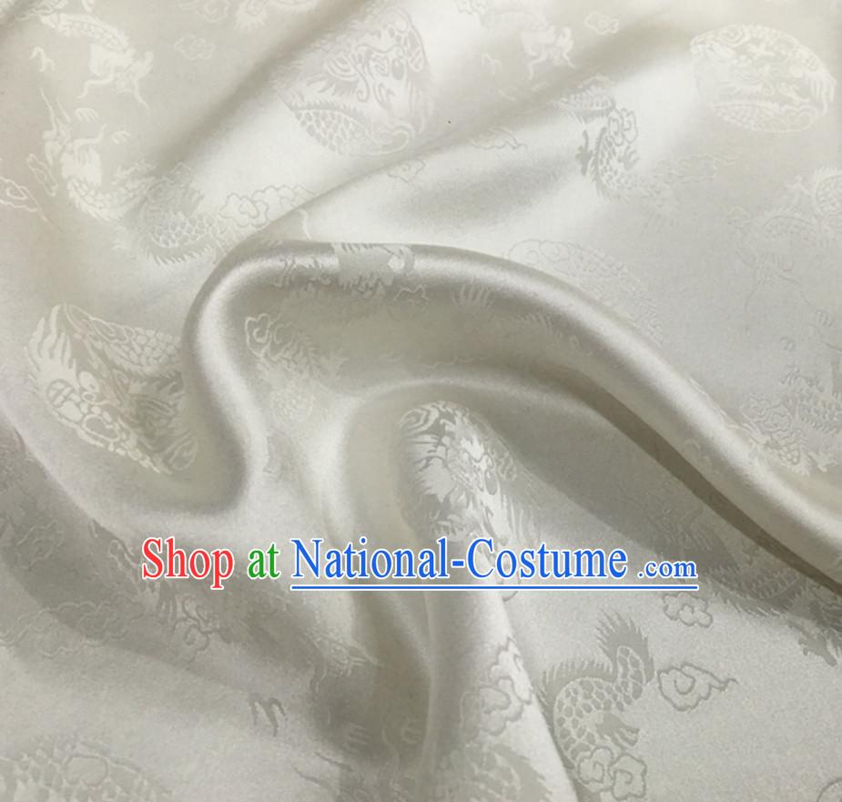 Beautiful Classic Royal 100% Pure Silk Round Dragon Pattern Fabric Chinese Traditional Silk Fabrics