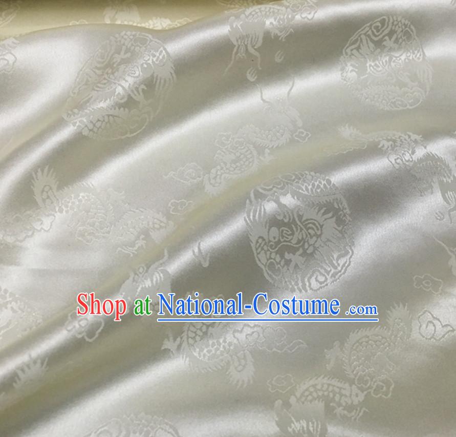 Beautiful Classic Royal 100% Pure Silk Round Dragon Pattern Fabric Chinese Traditional Silk Fabrics