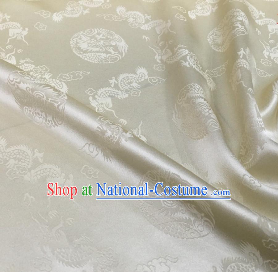 Beautiful Classic Royal 100% Pure Silk Round Dragon Pattern Fabric Chinese Traditional Silk Fabrics