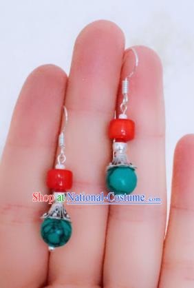 Chinese Traditional Ethnic Earrings Mongol Nationality Ear Accessories for Women