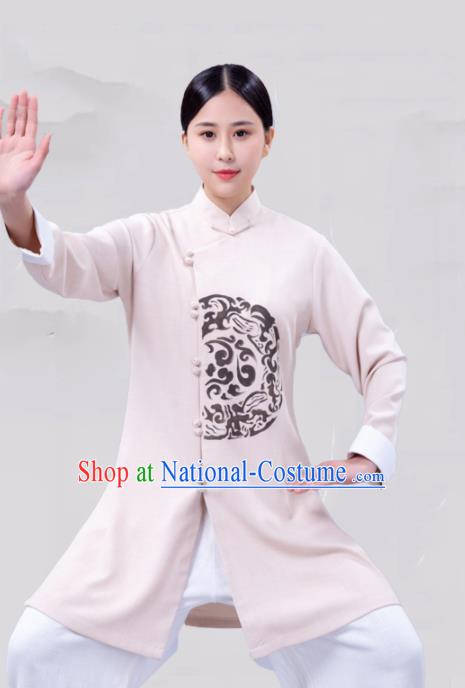 Chinese Traditional Martial Arts Competition White Costume Tai Ji Kung Fu Training Clothing for Women