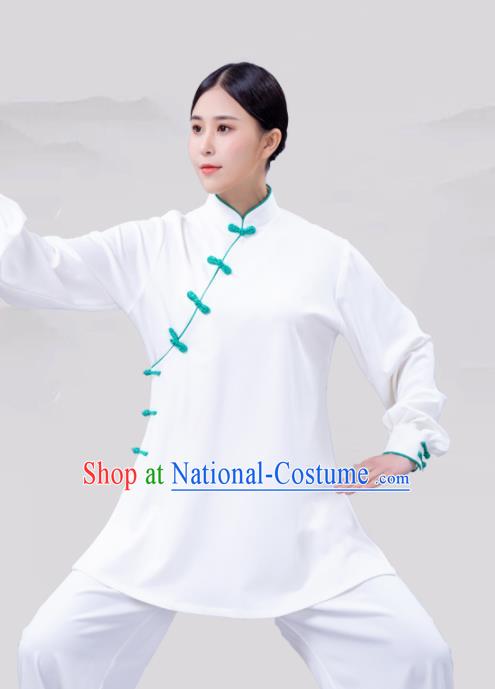 Traditional Chinese Martial Arts Competition White Costume Tai Ji Kung Fu Training Clothing for Women