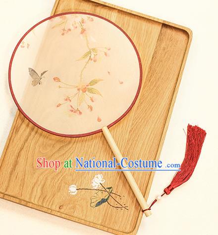 Chinese Traditional Printing Dance Silk Round Fans Handmade Classical Palace Fans for Women