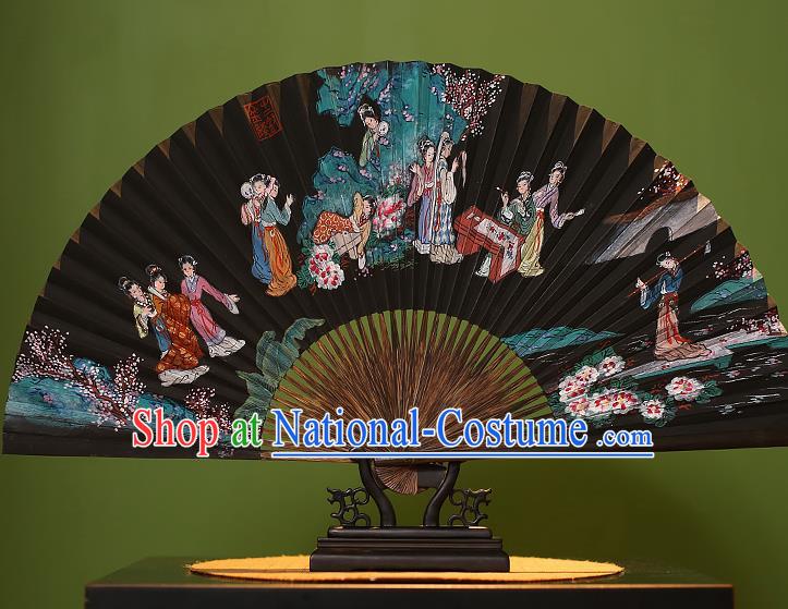 Chinese Traditional Handmade Bamboo Fans Classical Printing Beauty Folding Fans for Men