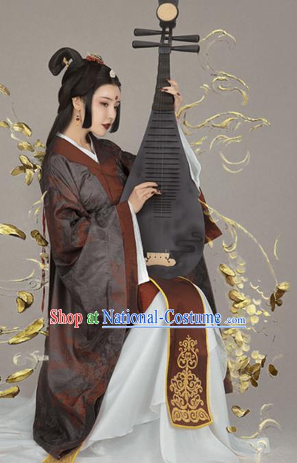 Chinese Ancient Court Queen Hanfu Dress Han Dynasty Imperial Empress Historical Costume for Women