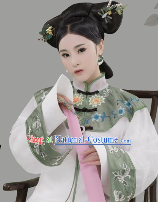 Chinese Ancient Manchu Lady Hanfu Dress Qing Dynasty Imperial Consort Historical Costume for Women