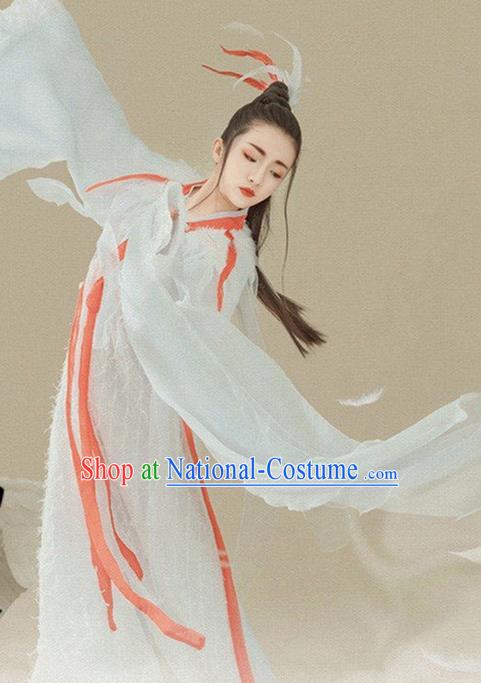 Chinese Ancient Peri Swordswoman Hanfu Dress Jin Dynasty Palace Princess Historical Costume for Women