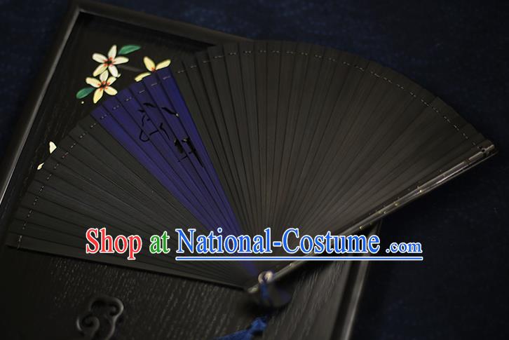 Chinese Handmade Carving Zodiac Horse Bamboo Fans Classical Accordion Traditional Folding Fans for Women