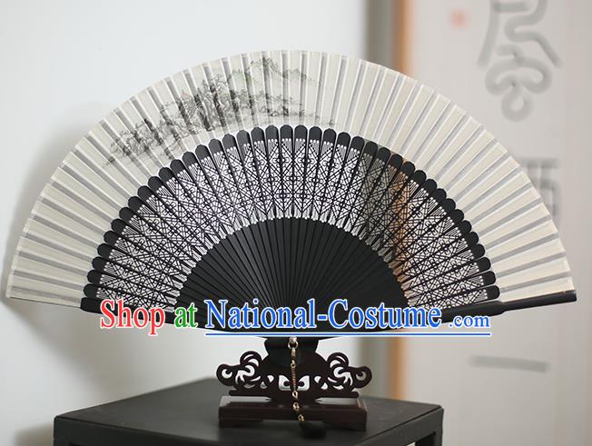 Chinese Handmade Ink Painting Fans Classical Accordion Traditional Folding Fans for Women