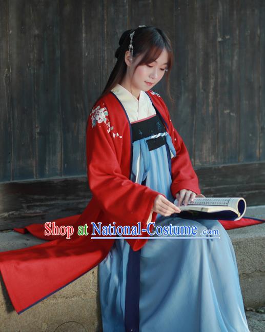 Chinese Ancient Song Dynasty Princess Embroidered Historical Costume Traditional Hanfu Dress for Women